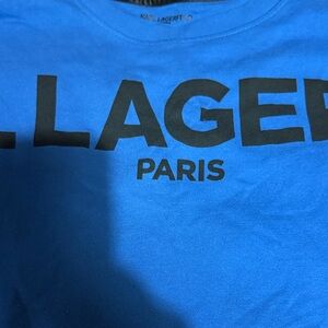 Karl Lagerfeld Blue and Black Logo Sweatshirt